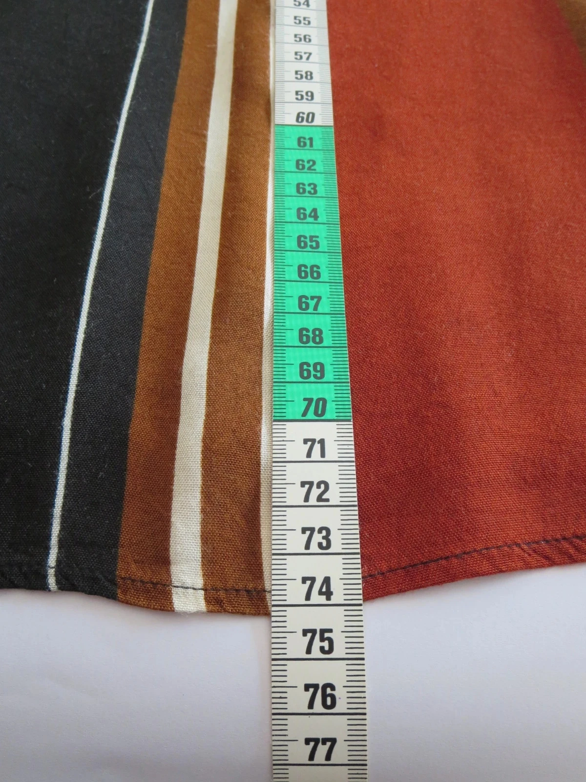 Chemise fluide oversize DNY – Rayures rouille, noir & blanc – T. 42/44 – photo 5